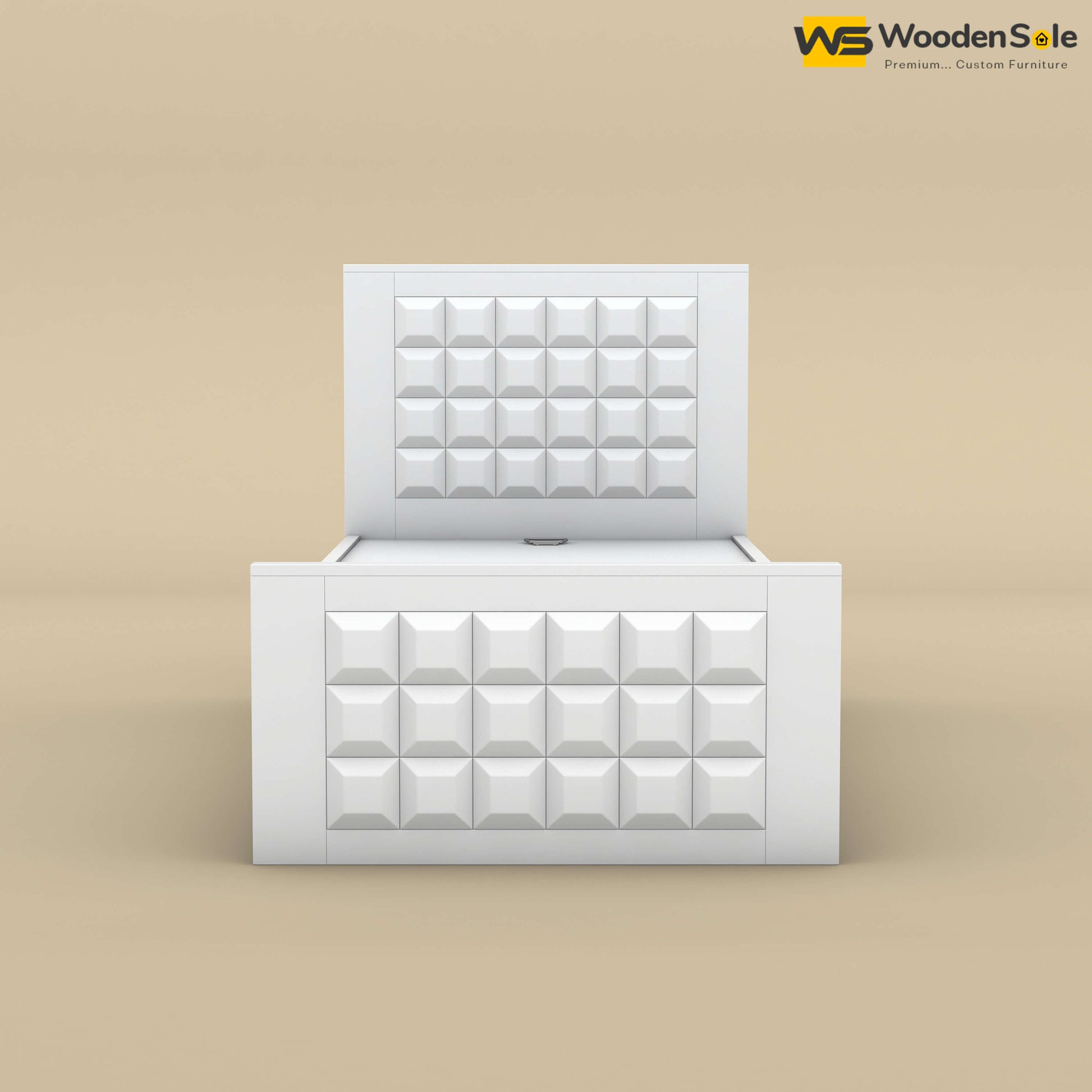 Diamond Drawer Storage Bed (Single, White Finish)
