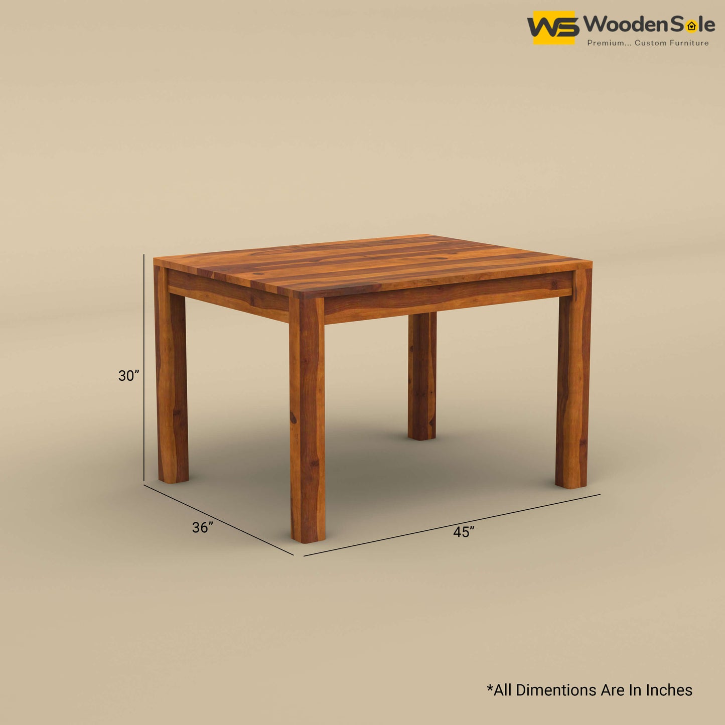 Ashley 4 Seater Dining Table Set (Honey Finish)