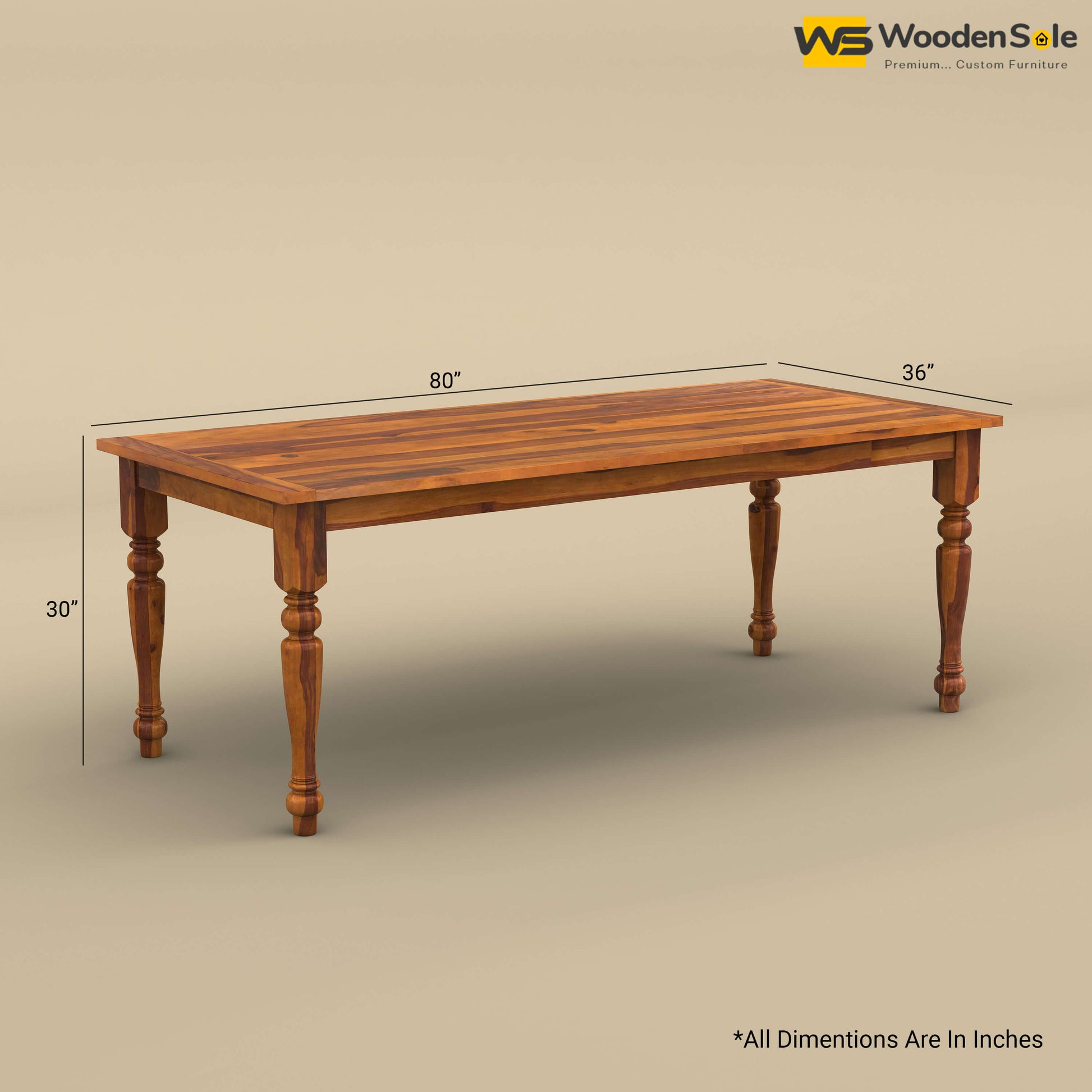 Martha 8 Seater Dining Table (Honey Finish)