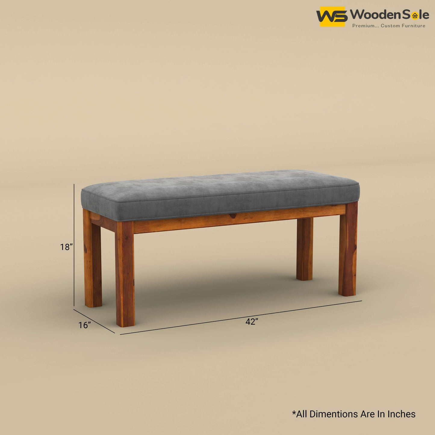 Ashley 6 Seater Dining Table Set with Bench (Honey Finish)