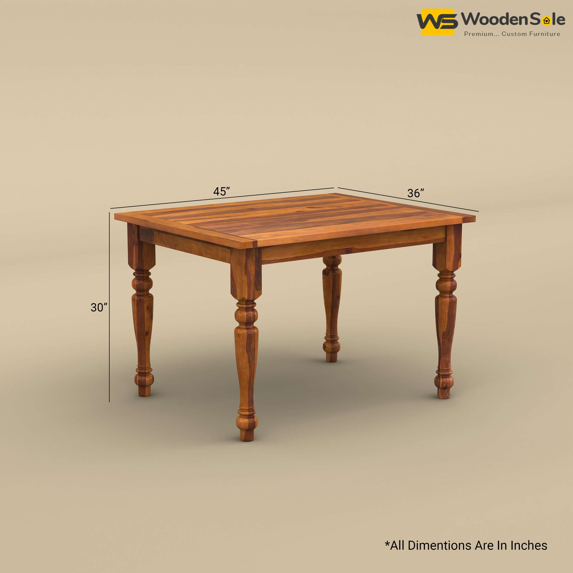 Martha 4 Seater Dining Table (Honey Finish)