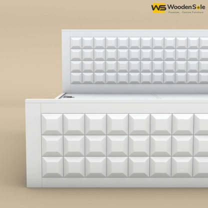 Diamond Box Storage Bed (White Finish)
