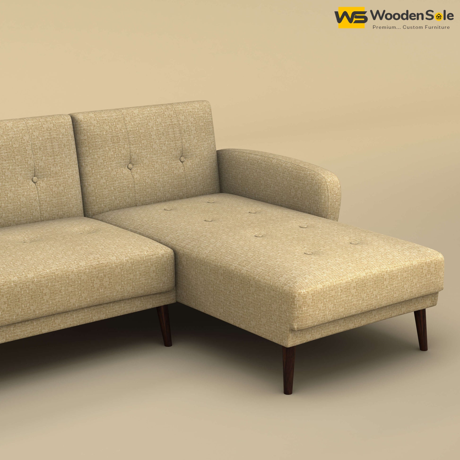 Daisy L Shape Sofa (Cotton, Faux Cream)