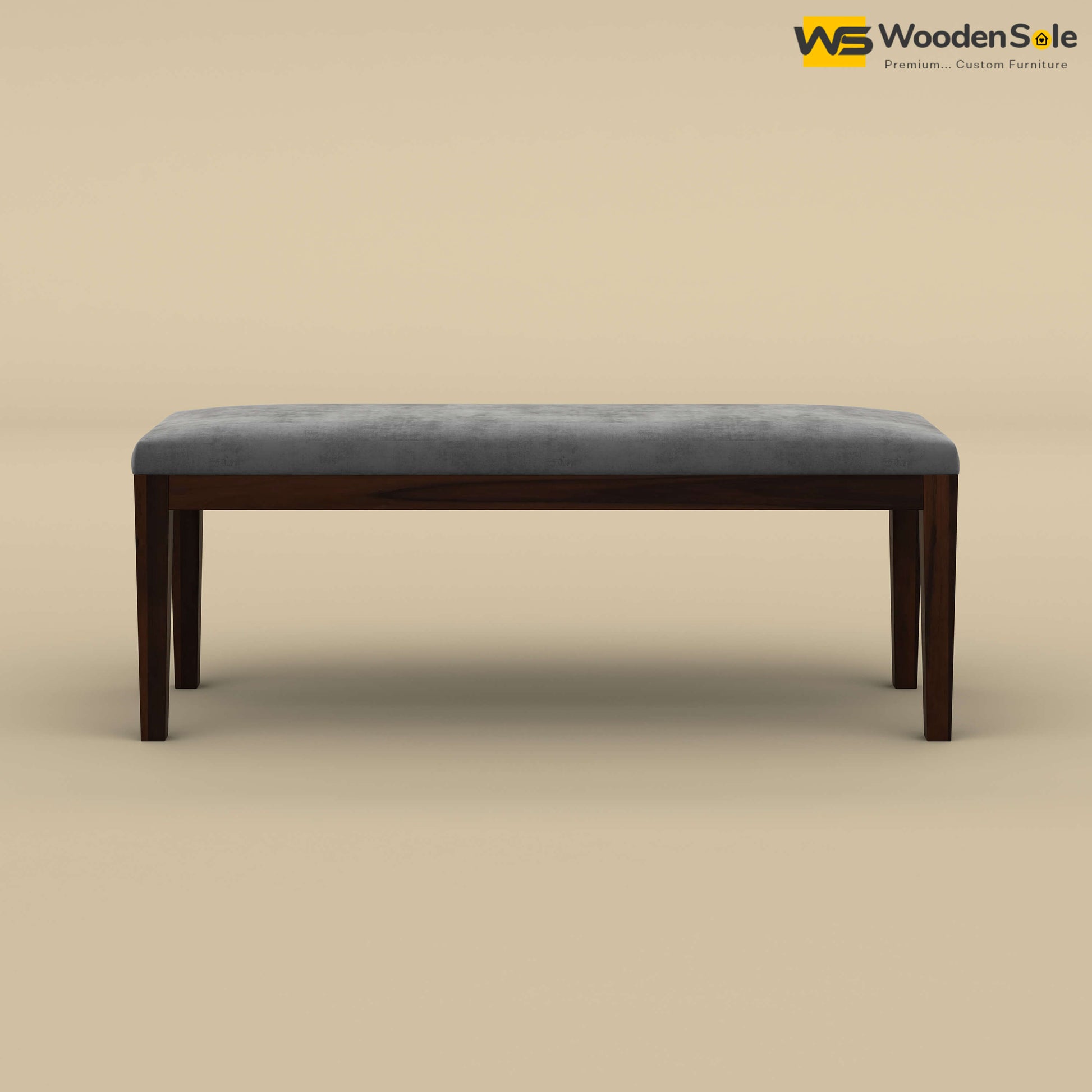 Sheesham Wood Bench With Cushion (Walnut Finish)