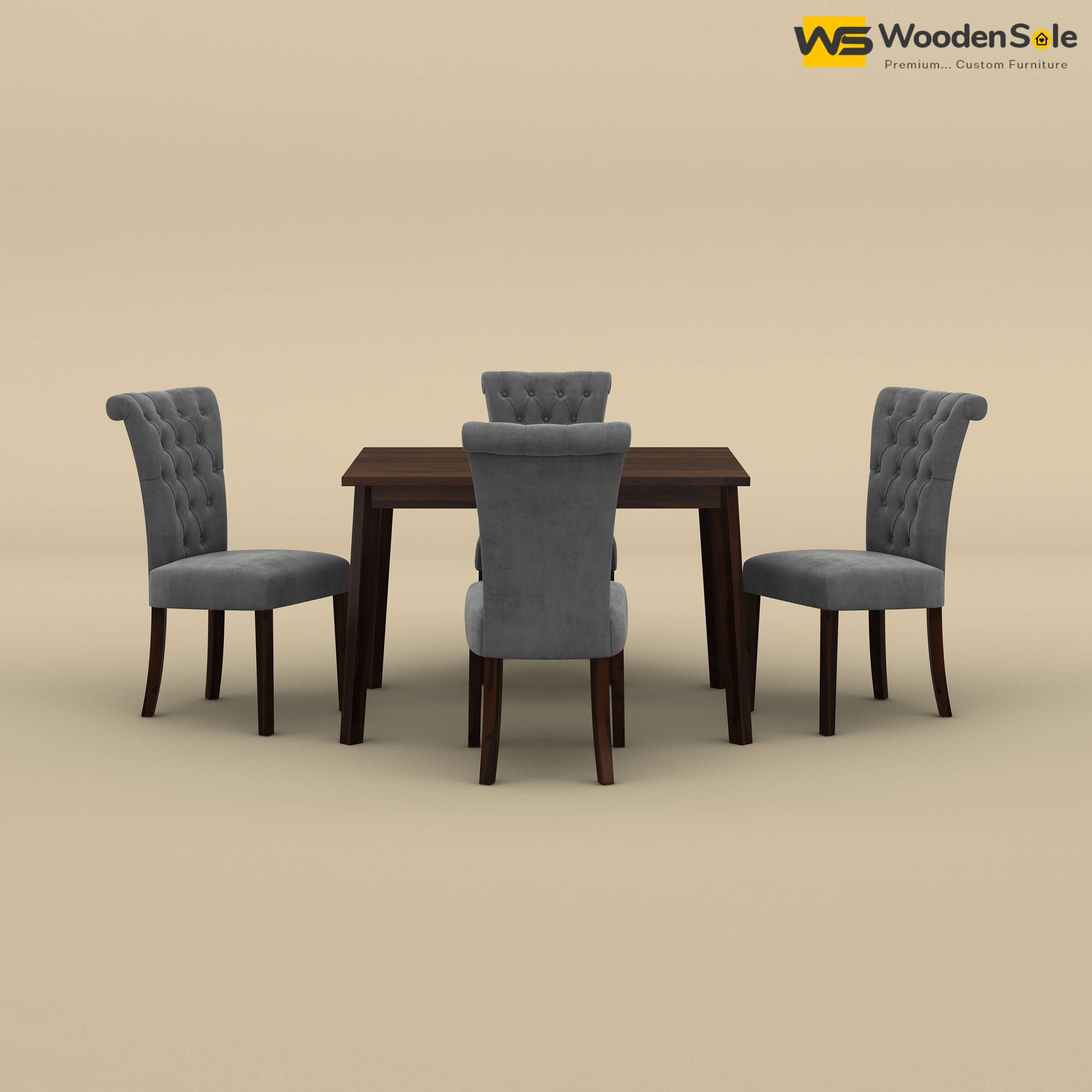 Kia 4 Seater Dining Set (Walnut Finish)