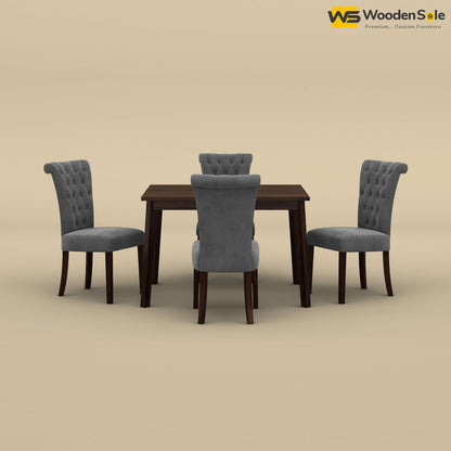 Kia 4 Seater Dining Set (Walnut Finish)