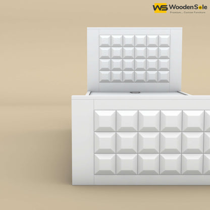 Diamond Drawer Storage Bed (Single, White Finish)