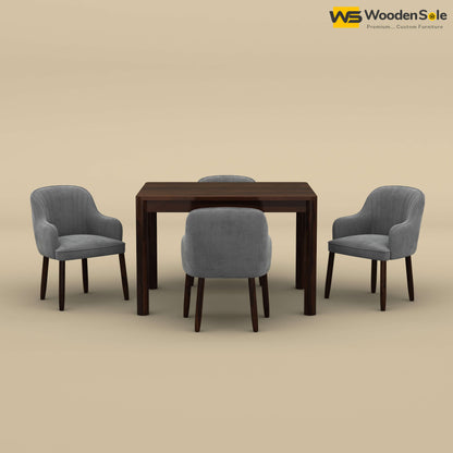 Madrid 4 Seat Dining Table Set (Walnut Finish)
