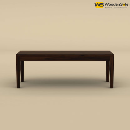 Sheesham Wood 6 Seater Dining Table Set with Bench (Walnut Finish)