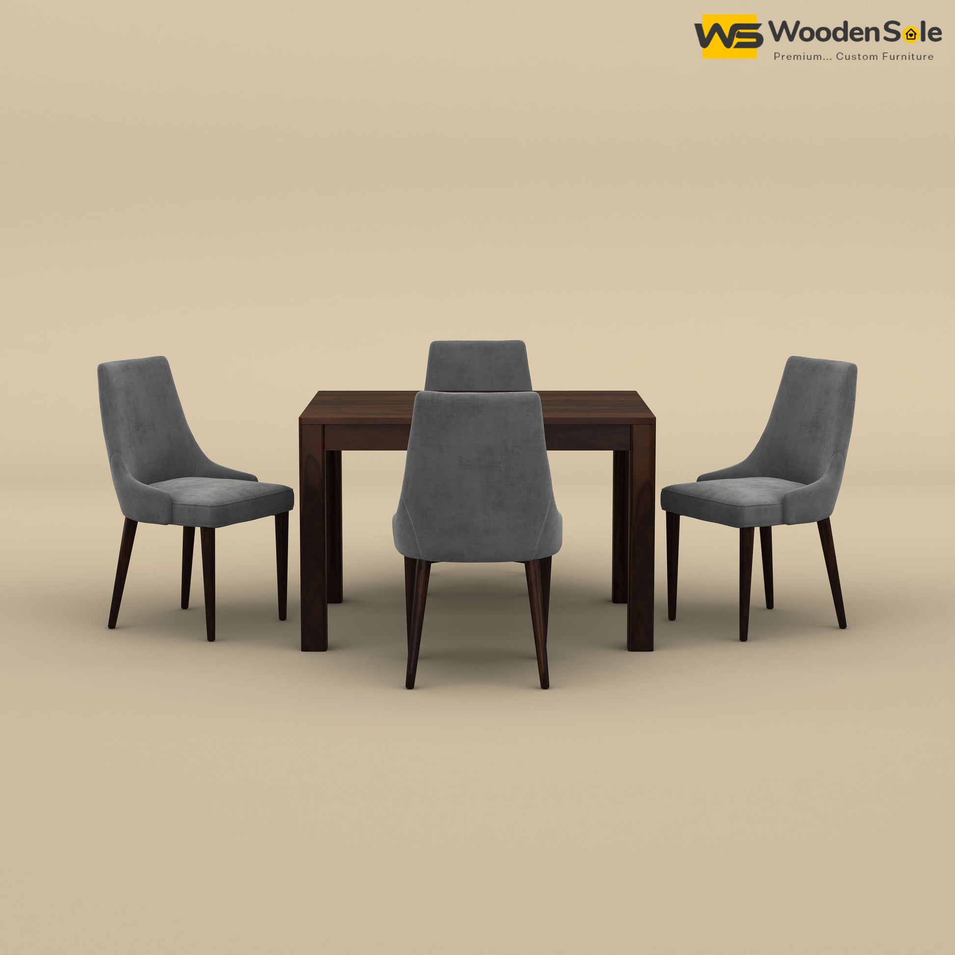Ashley 4 Seater Dining Table Set (Walnut Finish)