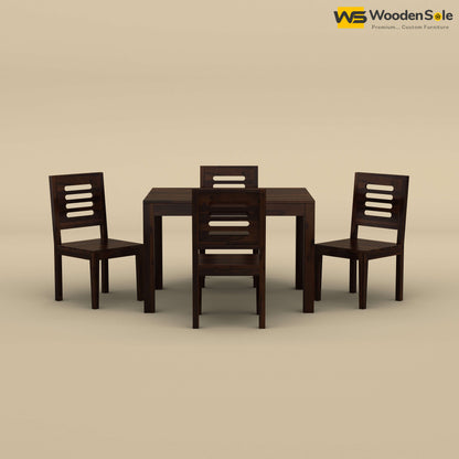 Sheesham Wood 4 Seater Dining Table Set (Walnut Finish)