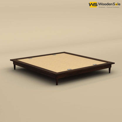Floora Platform Bed (King Size, Walnut Finish)