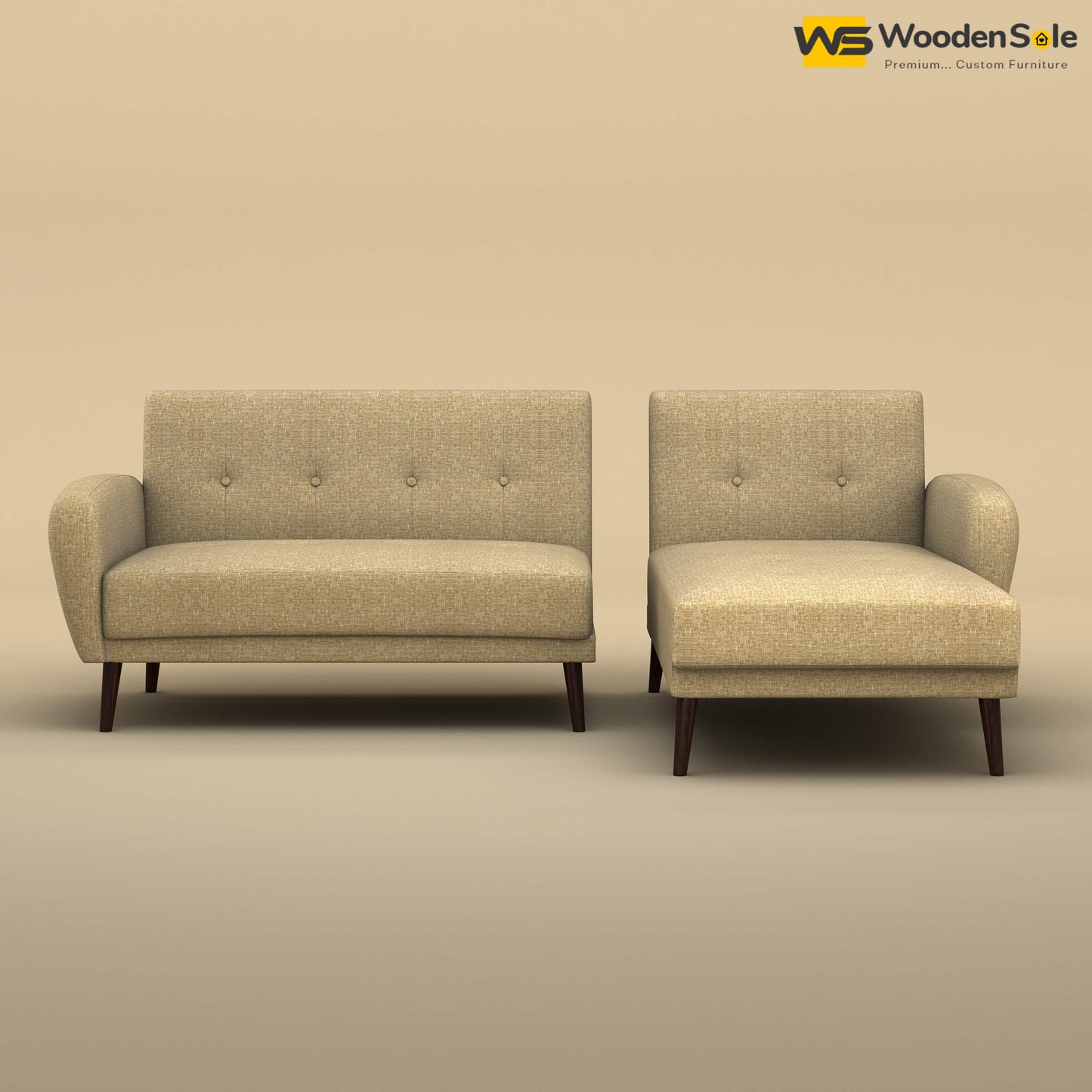 Daisy L Shape Sofa (Cotton, Faux Cream)