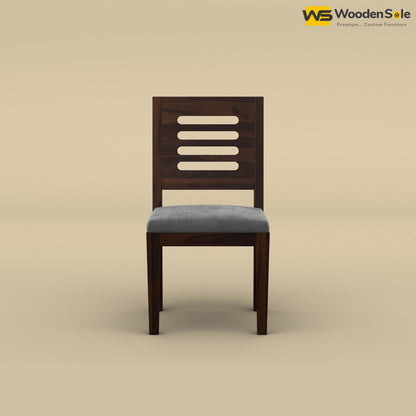 Sheesham Wood 6 Seater Dining Set with Upholstery Chair (Walnut Finish)