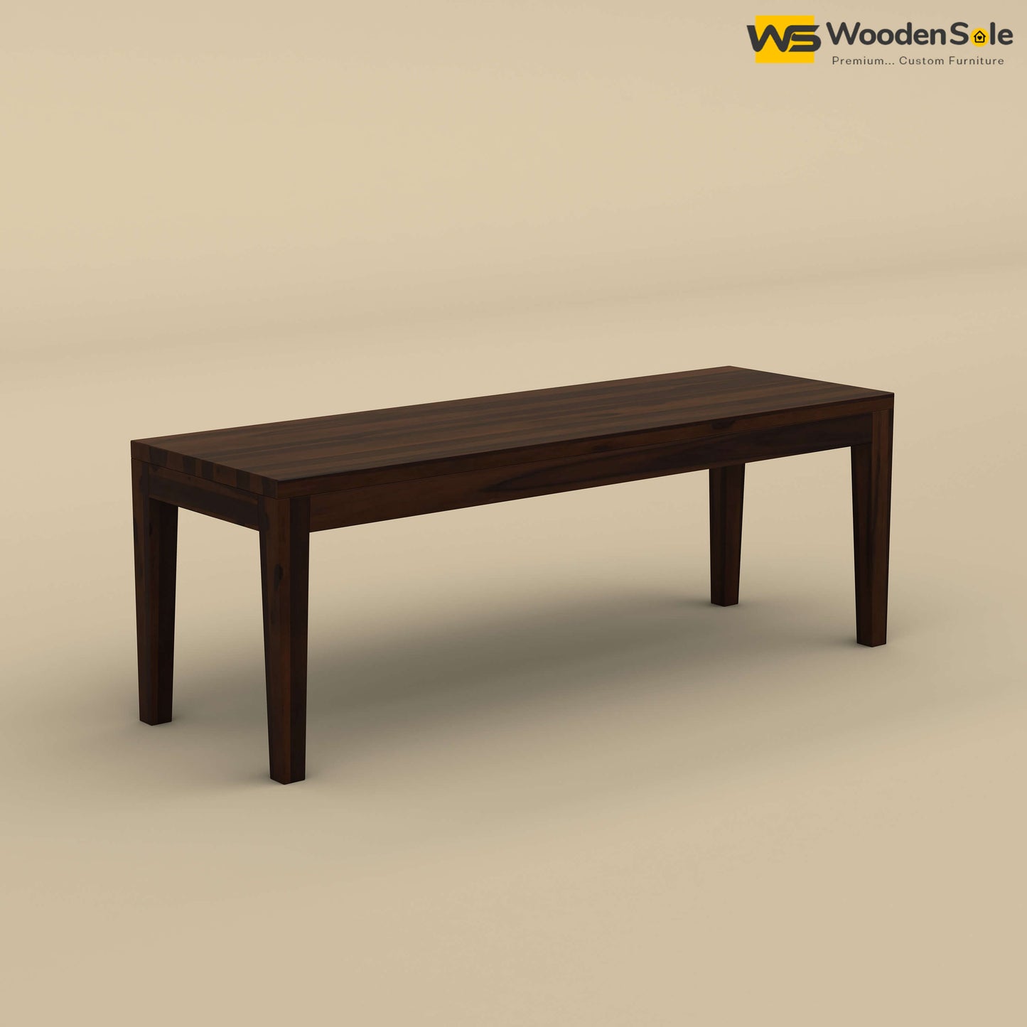 Sheesham Wood 6 Seater Dining Table Set with Bench (Walnut Finish)