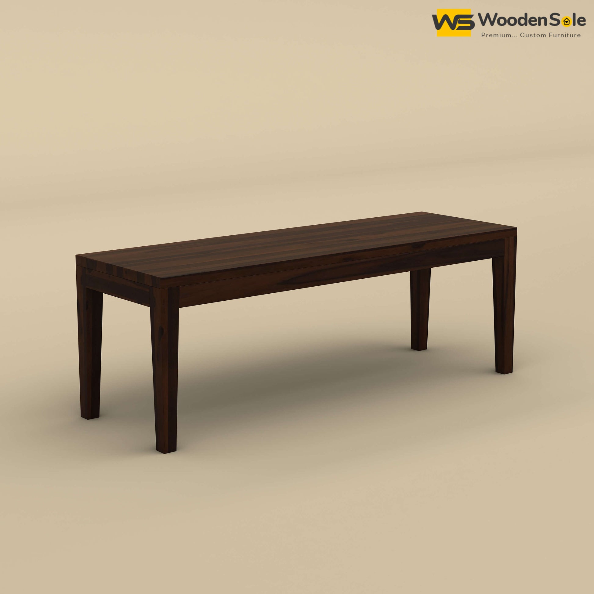 Sheesham Wood 6 Seater Dining Table Set with Bench (Walnut Finish)