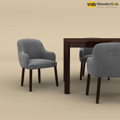 Madrid 4 Seat Dining Table Set (Walnut Finish)