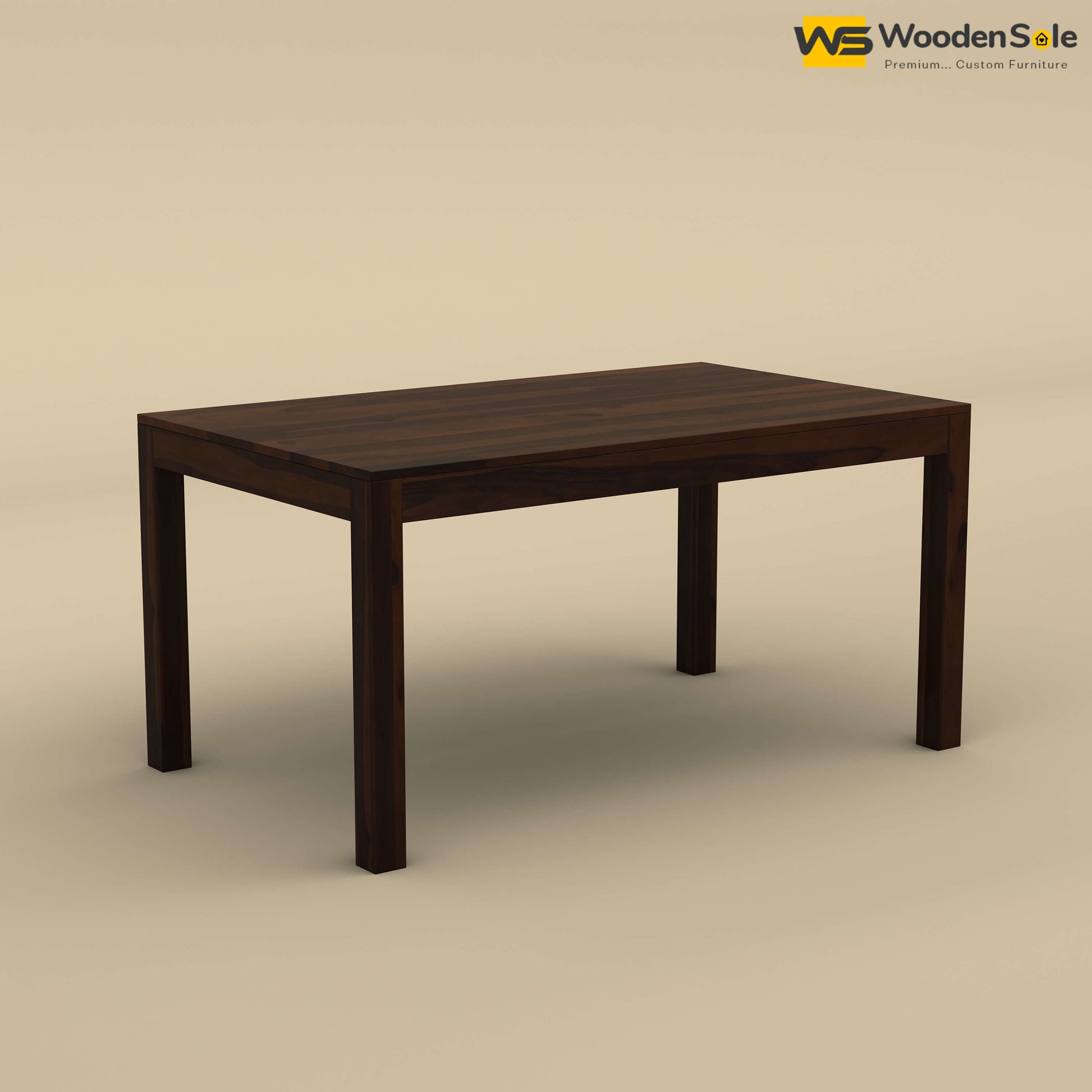 Sheesham Wood 6 Seater Dining Table Set with Bench (Walnut Finish)