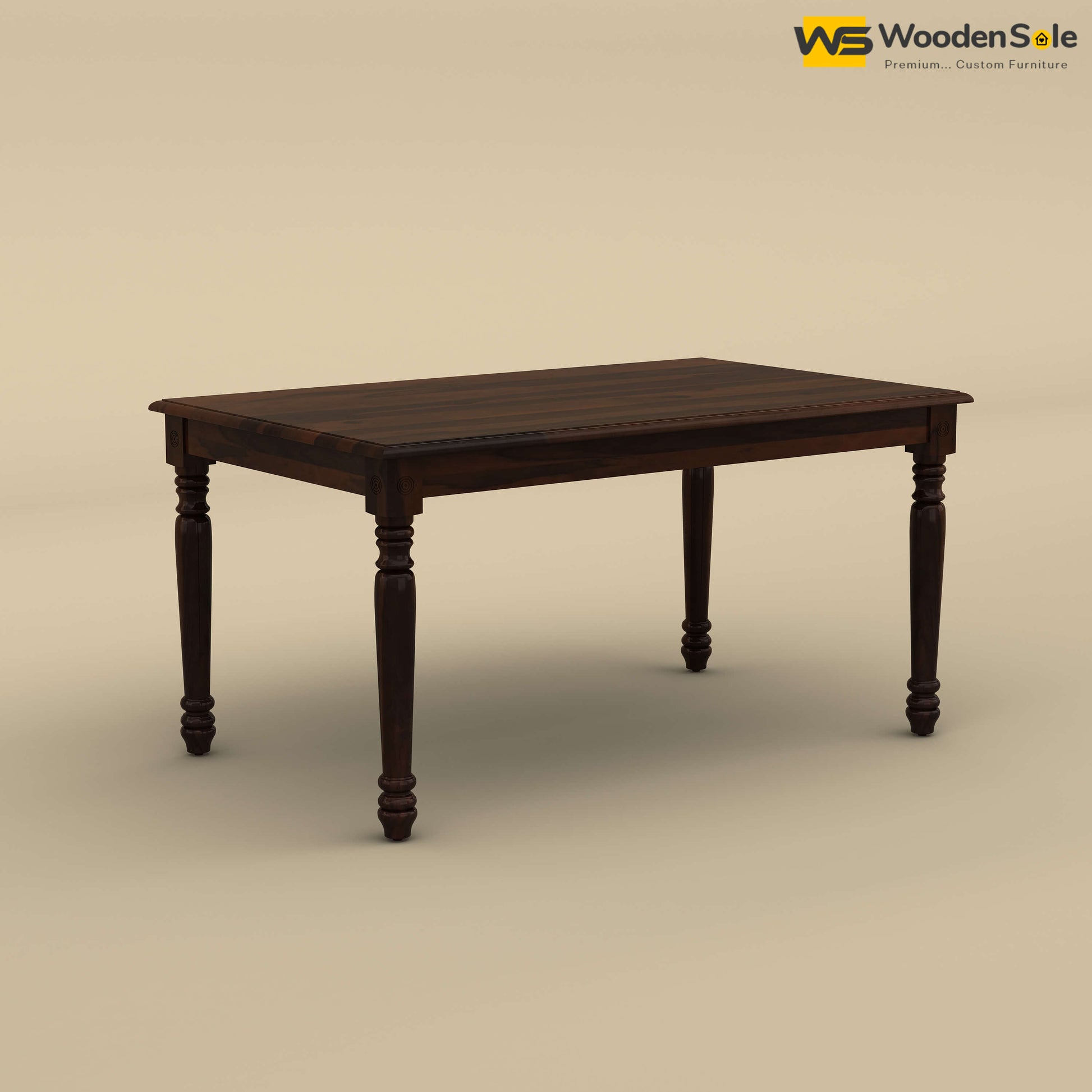 Engrave Dining Table Set 6 Seater (Walnut Finish)