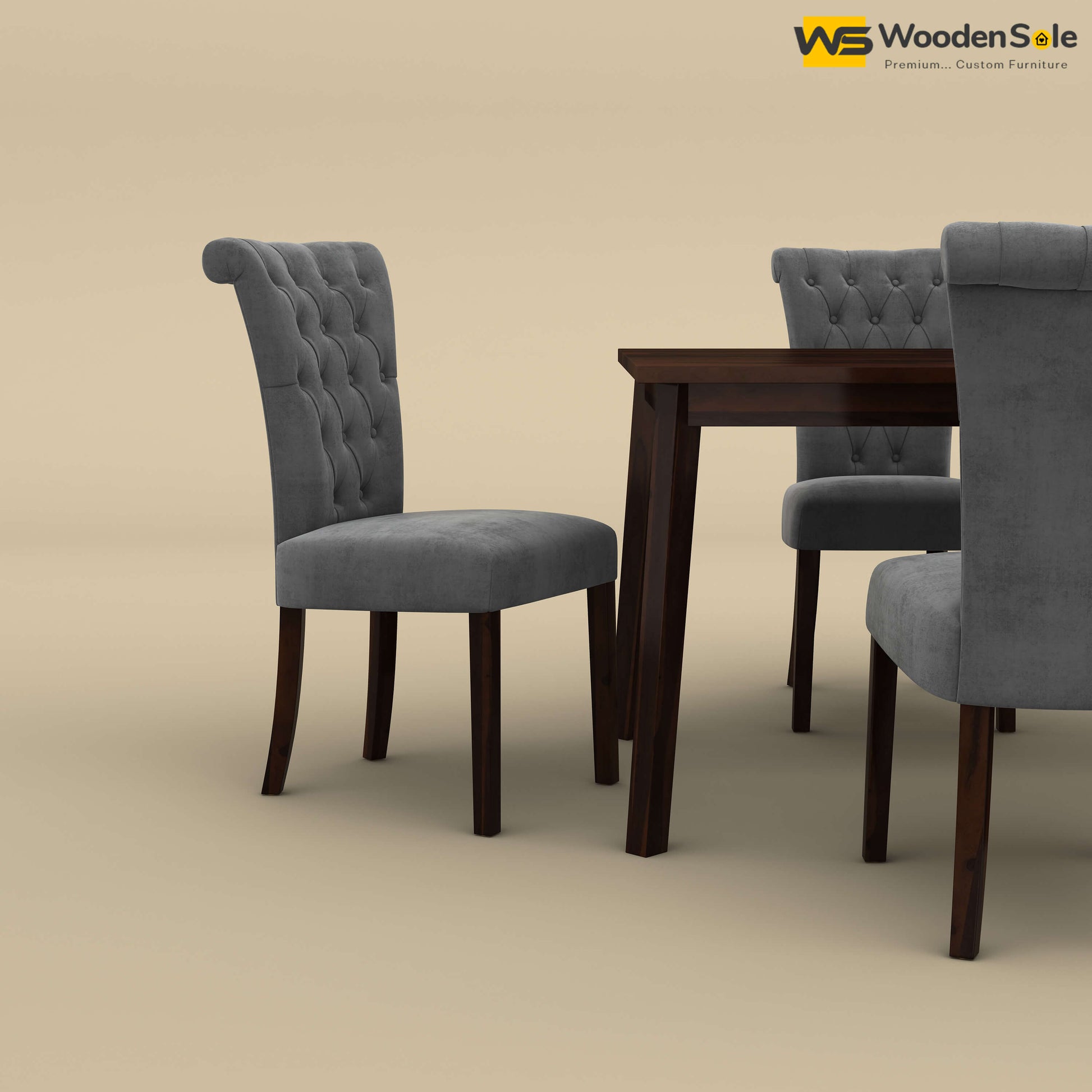 Kia 4 Seater Dining Set (Walnut Finish)