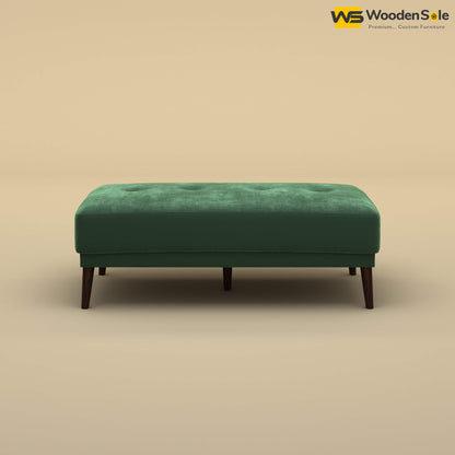 Daisy L Shape Sofa Cum Bed (Velvet, Forest Green)