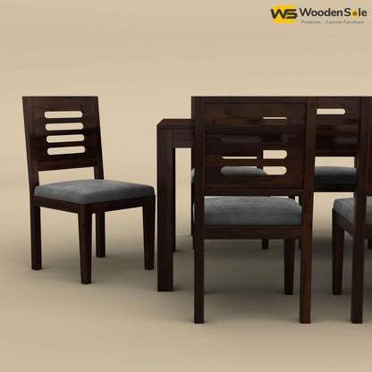 Sheesham Wood 8 Seater Dining Set with Upholstery Chair (Walnut Finish)