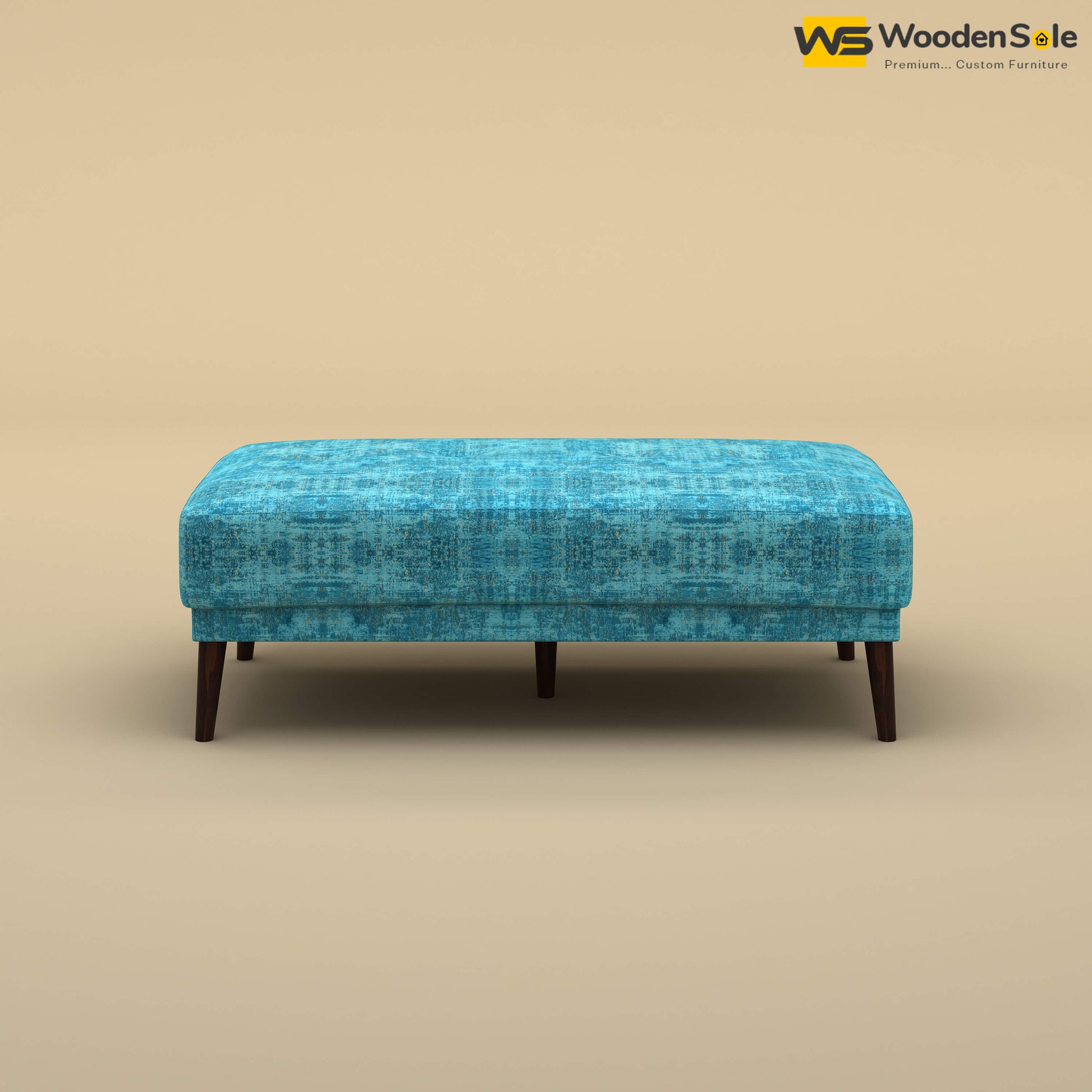 Daisy L Shape Sofa Cum Bed (Cotton, Teal Blue)