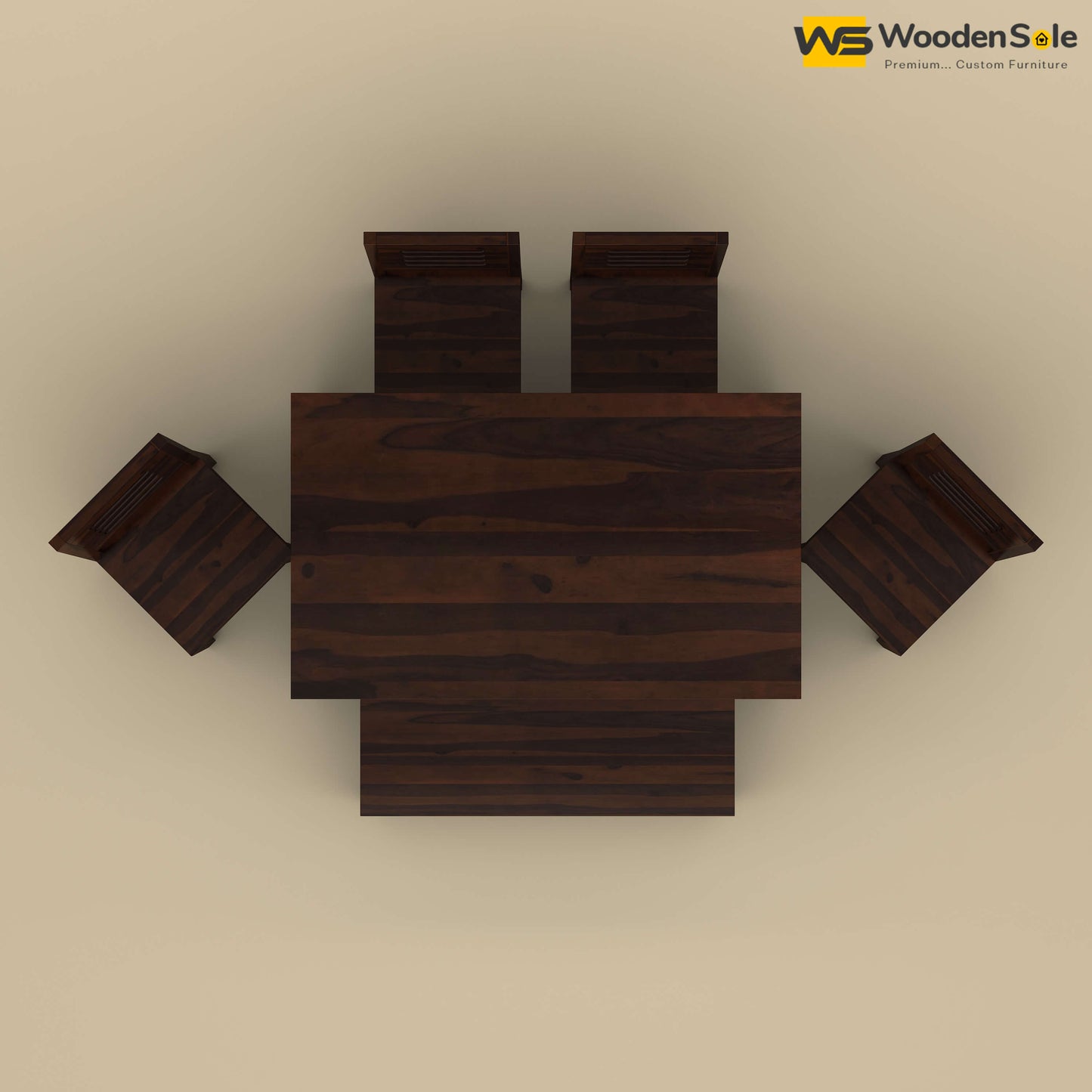 Sheesham Wood 6 Seater Dining Table Set with Bench (Walnut Finish)