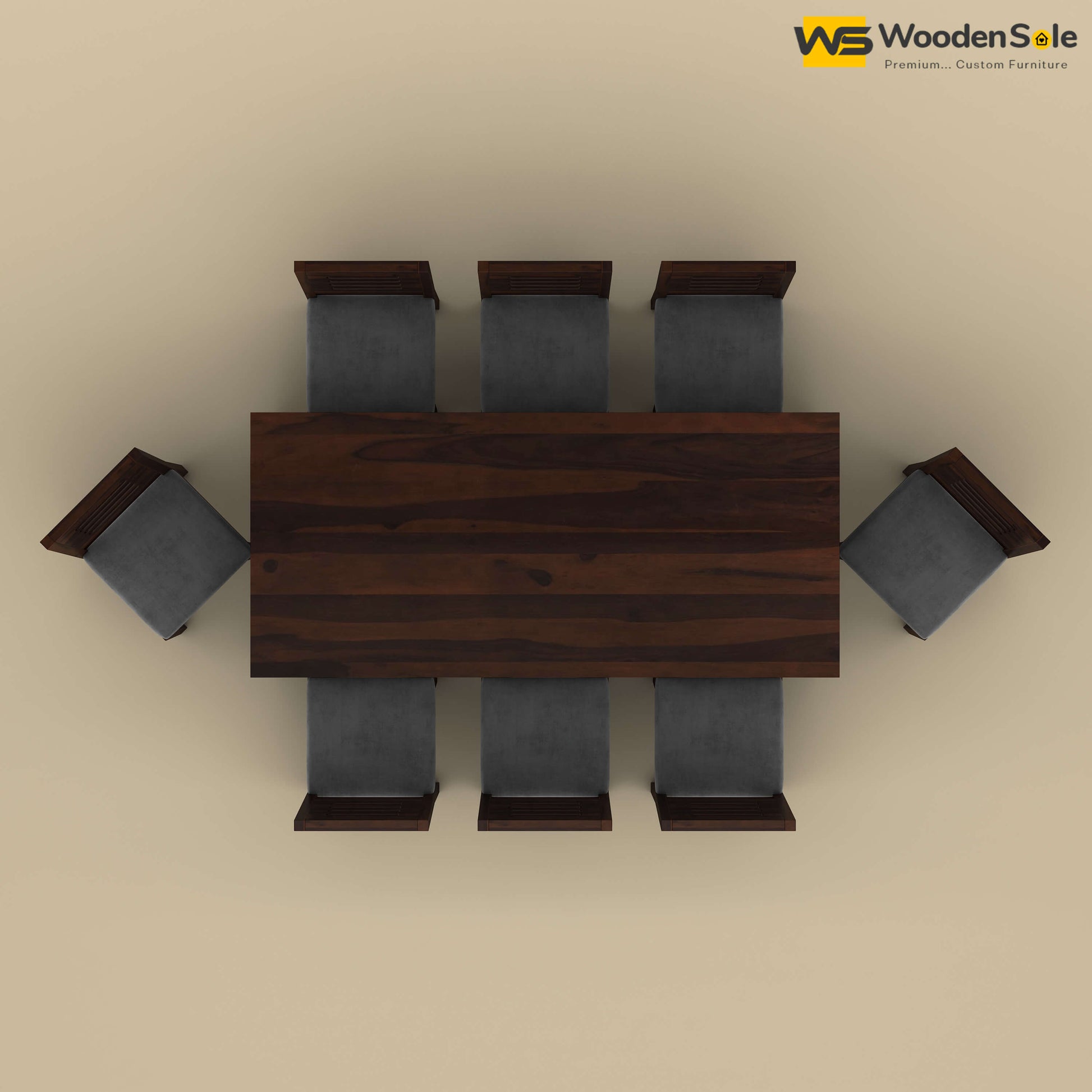 Sheesham Wood 8 Seater Dining Set with Upholstery Chair (Walnut Finish)