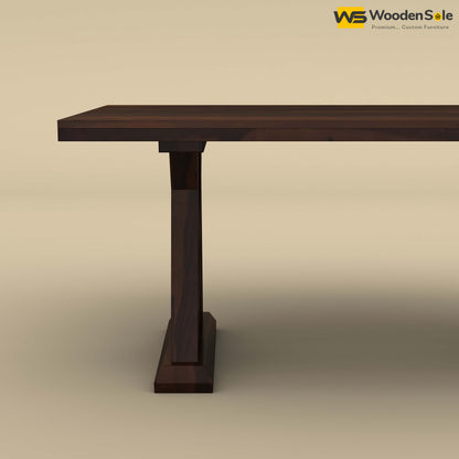 Criss Cross 6 Seater Dining Table (Walnut Finish)