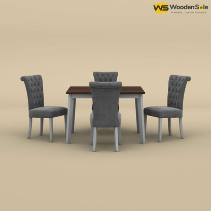 Kia 4 Seater Dining Set (Walnut & Gray Finish)
