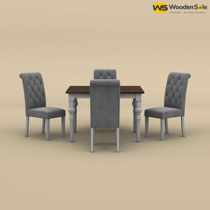 Elliot Dining Table 4 Seater Set (Walnut & Gray Finish)