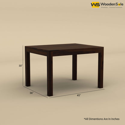 Sheesham Wood 4 Seater Dining Table Set (Walnut Finish)
