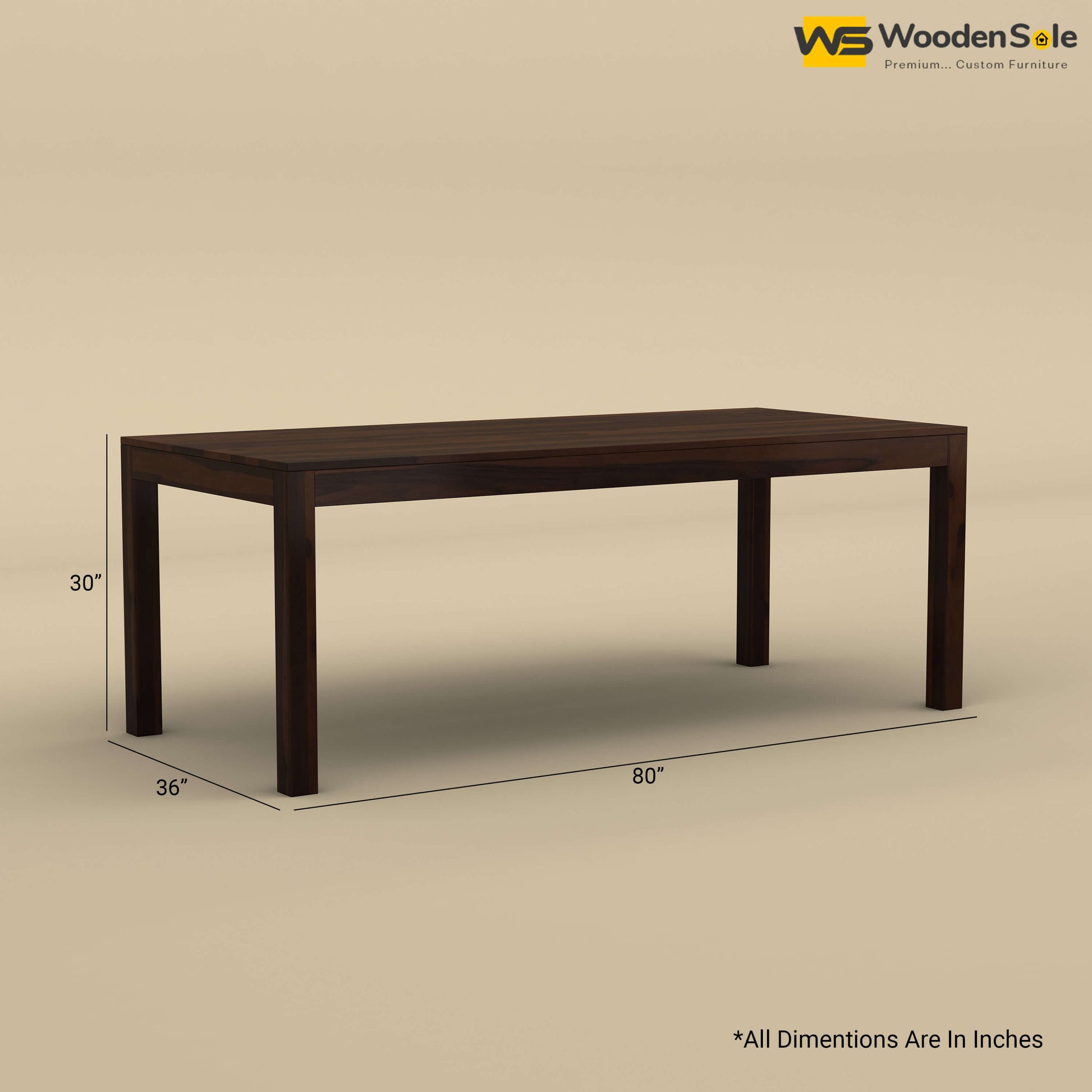 Sheesham Wood 8 Seater Dining Table (Walnut Finish)