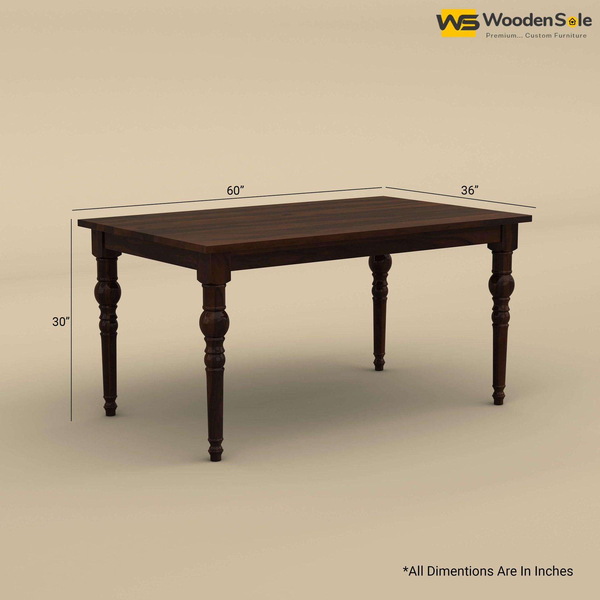 Elliot Dining Table 6 Seater Set (Walnut Finish)