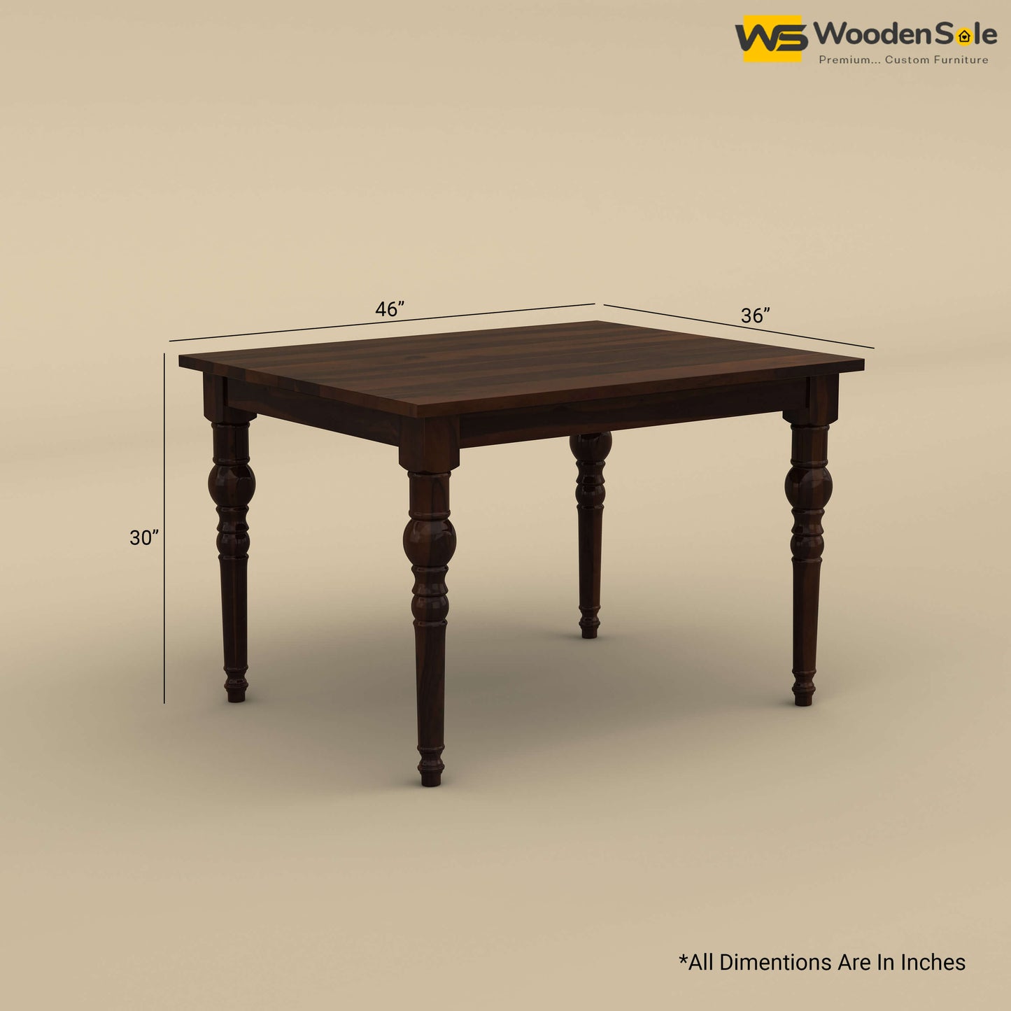 Elliot 4 Seater Dining Table (Walnut Finish)