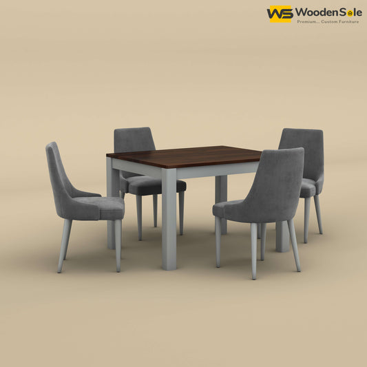 Ashley 4 Seater Dining Table Set (Walnut & Gray Finish)