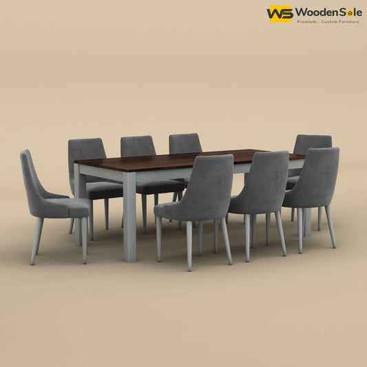 Ashley 8 Seater Dining Table Set (Walnut & Gray Finish)