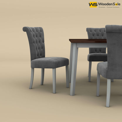 Kia 4 Seater Dining Set (Walnut & Gray Finish)