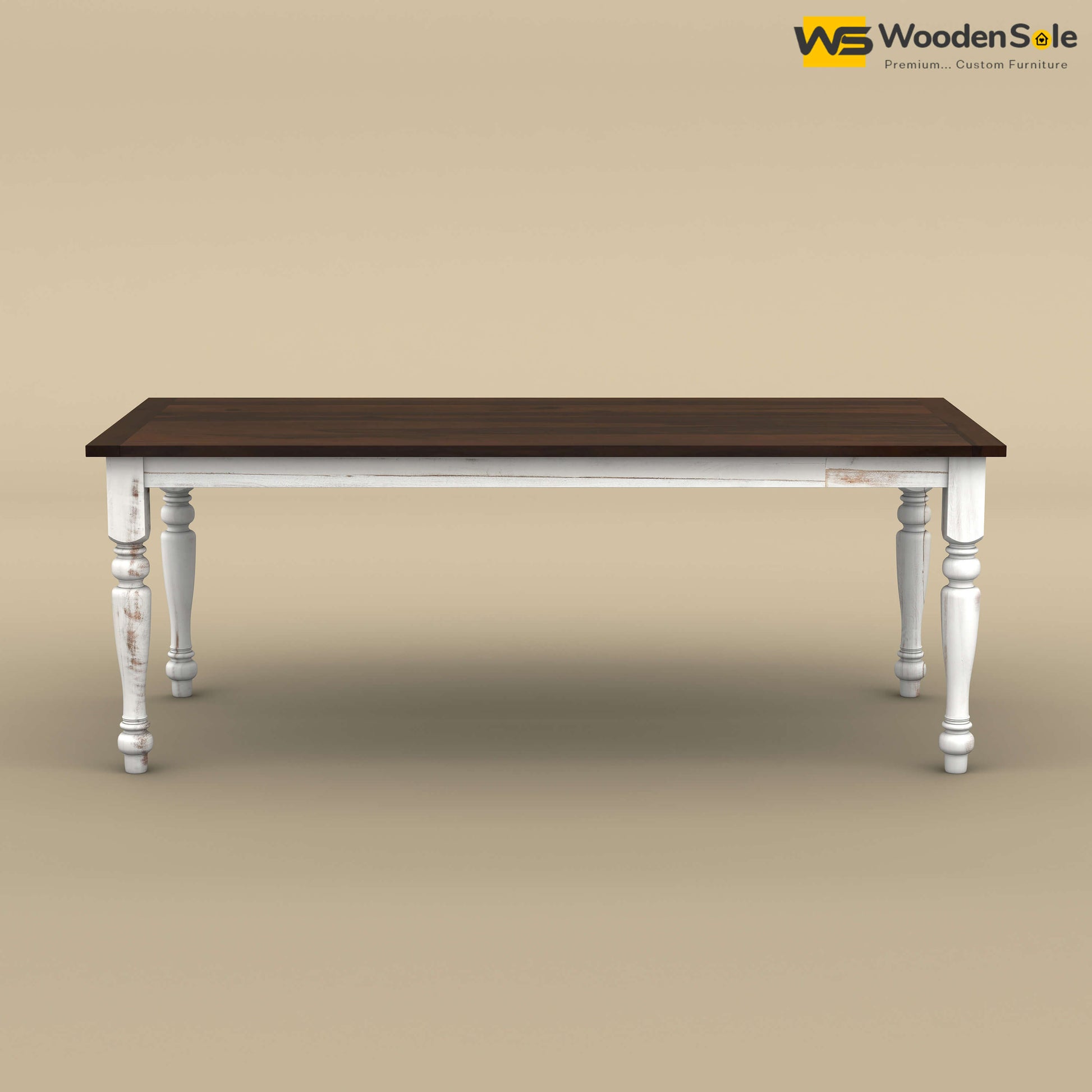 Martha 8 Seater Dining Table (Distress & Walnut Finish)