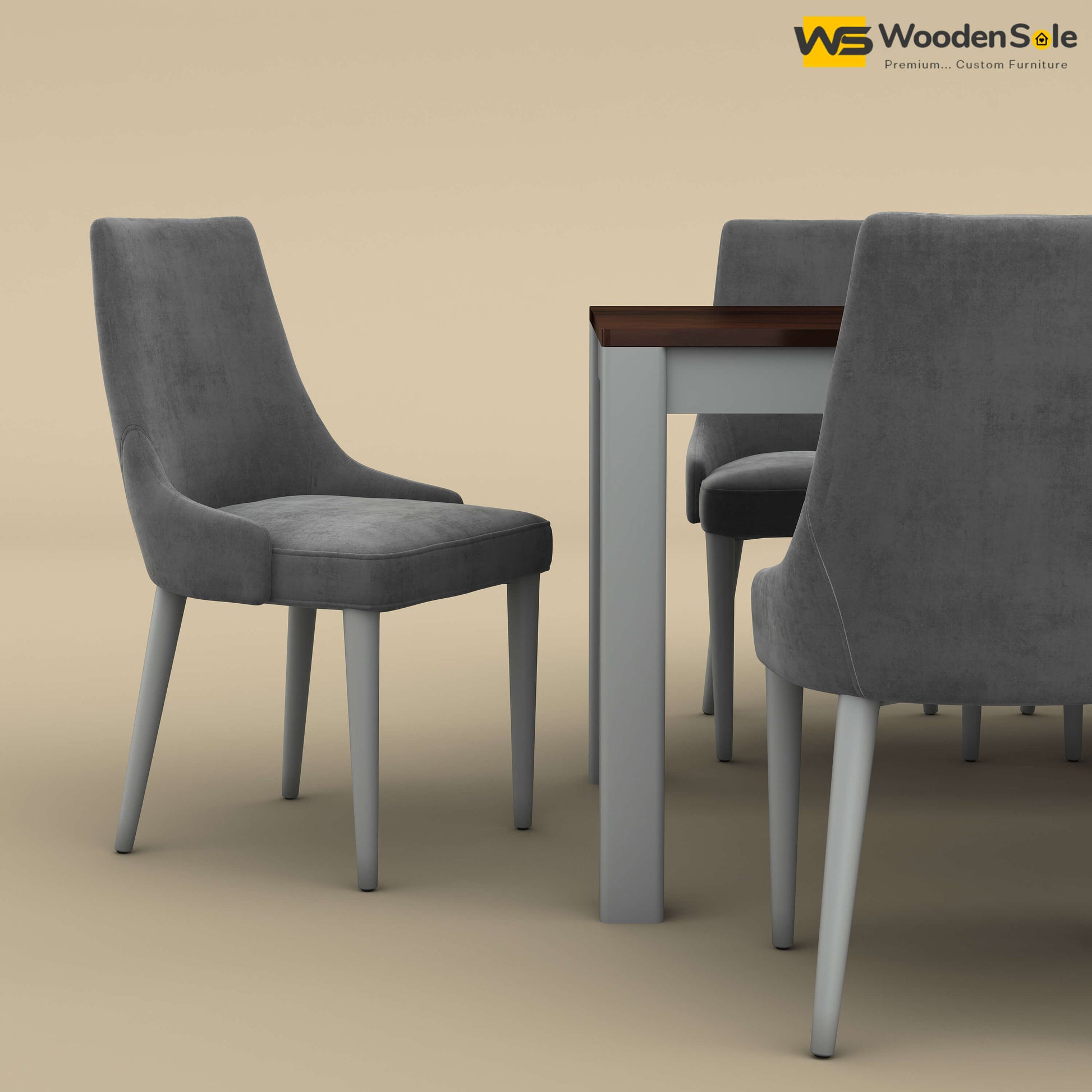 Ashley 8 Seater Dining Table Set (Walnut & Gray Finish)