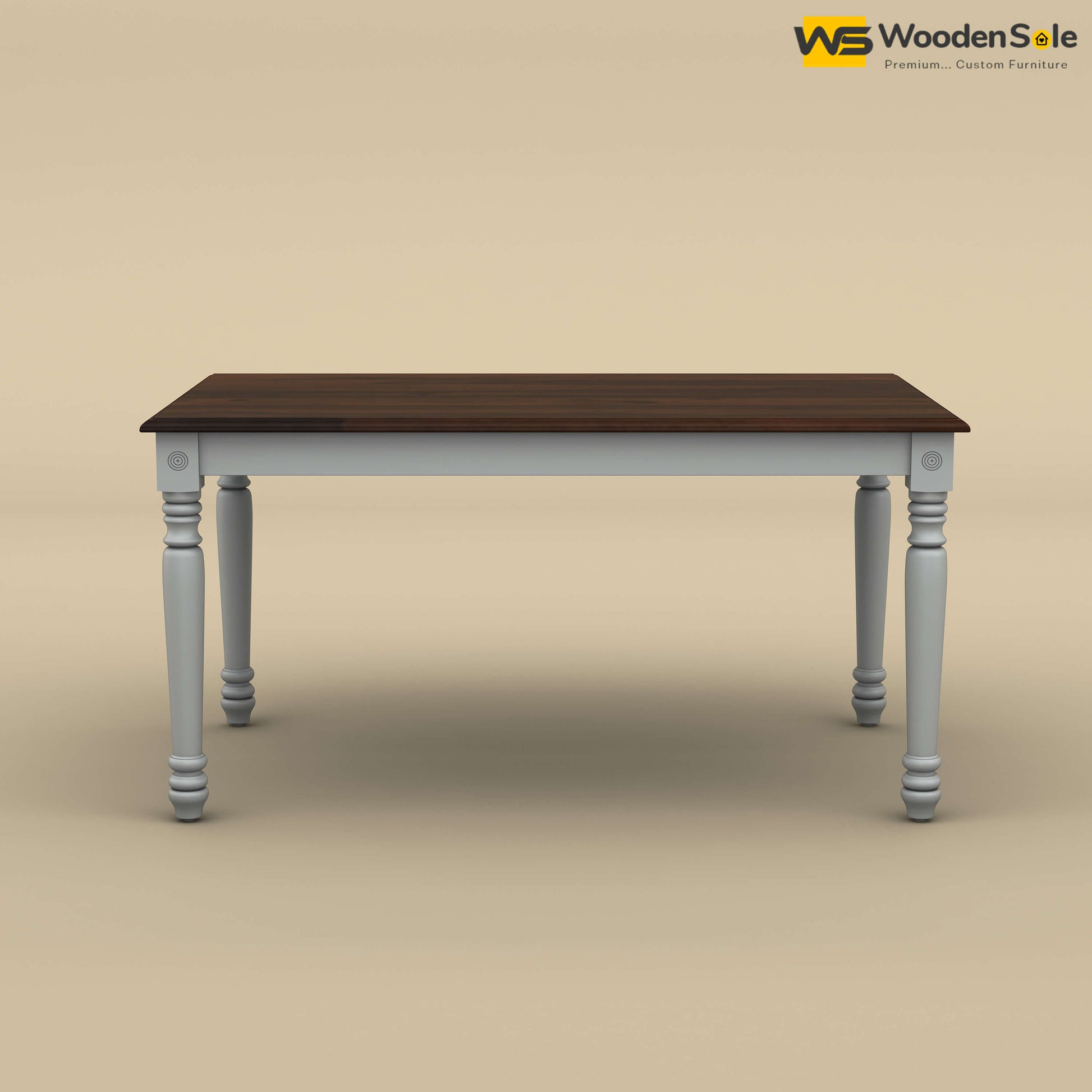 Engrave Dining Table Set 6 Seater (Walnut & Gray Finish)