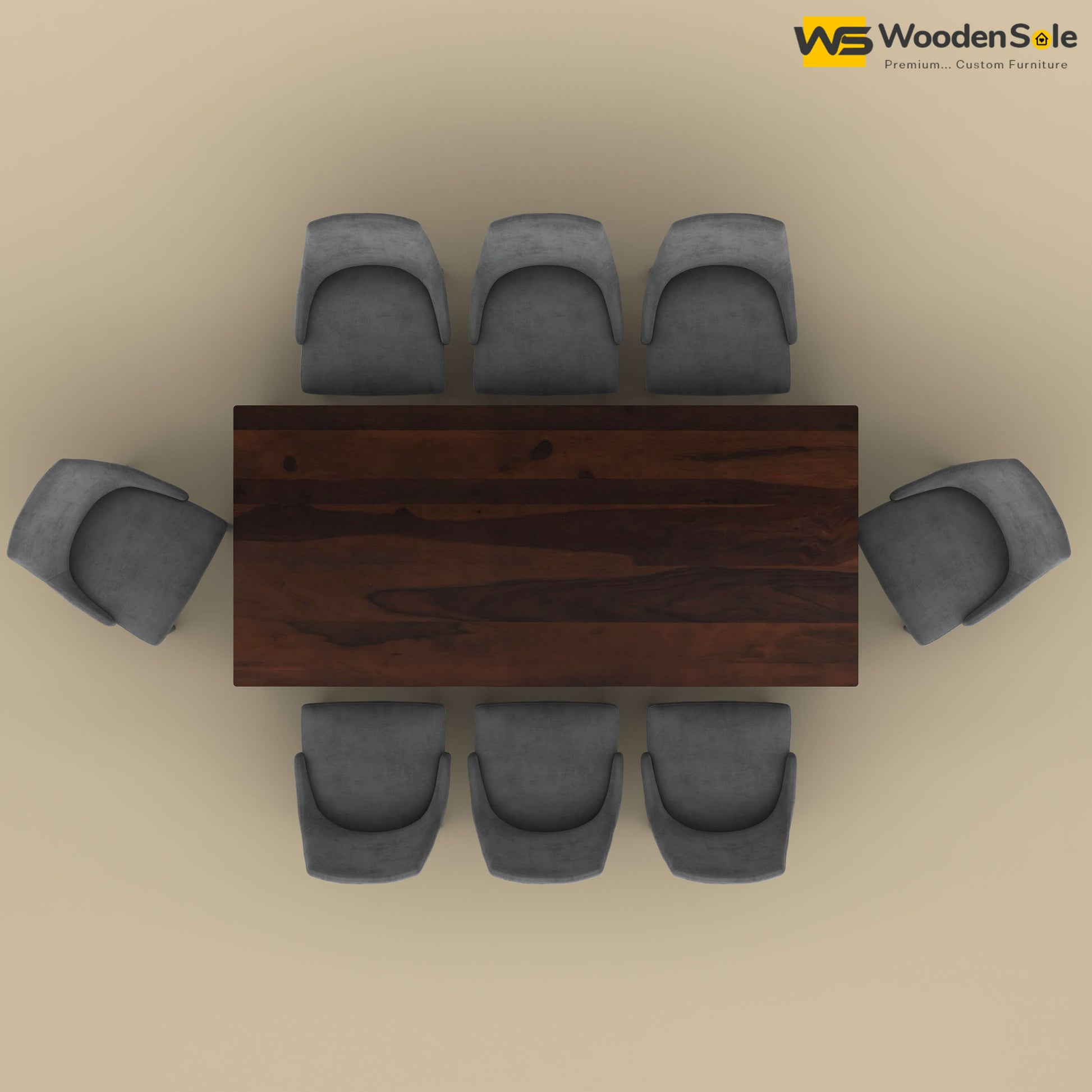 Ashley 8 Seater Dining Table Set (Walnut & Gray Finish)