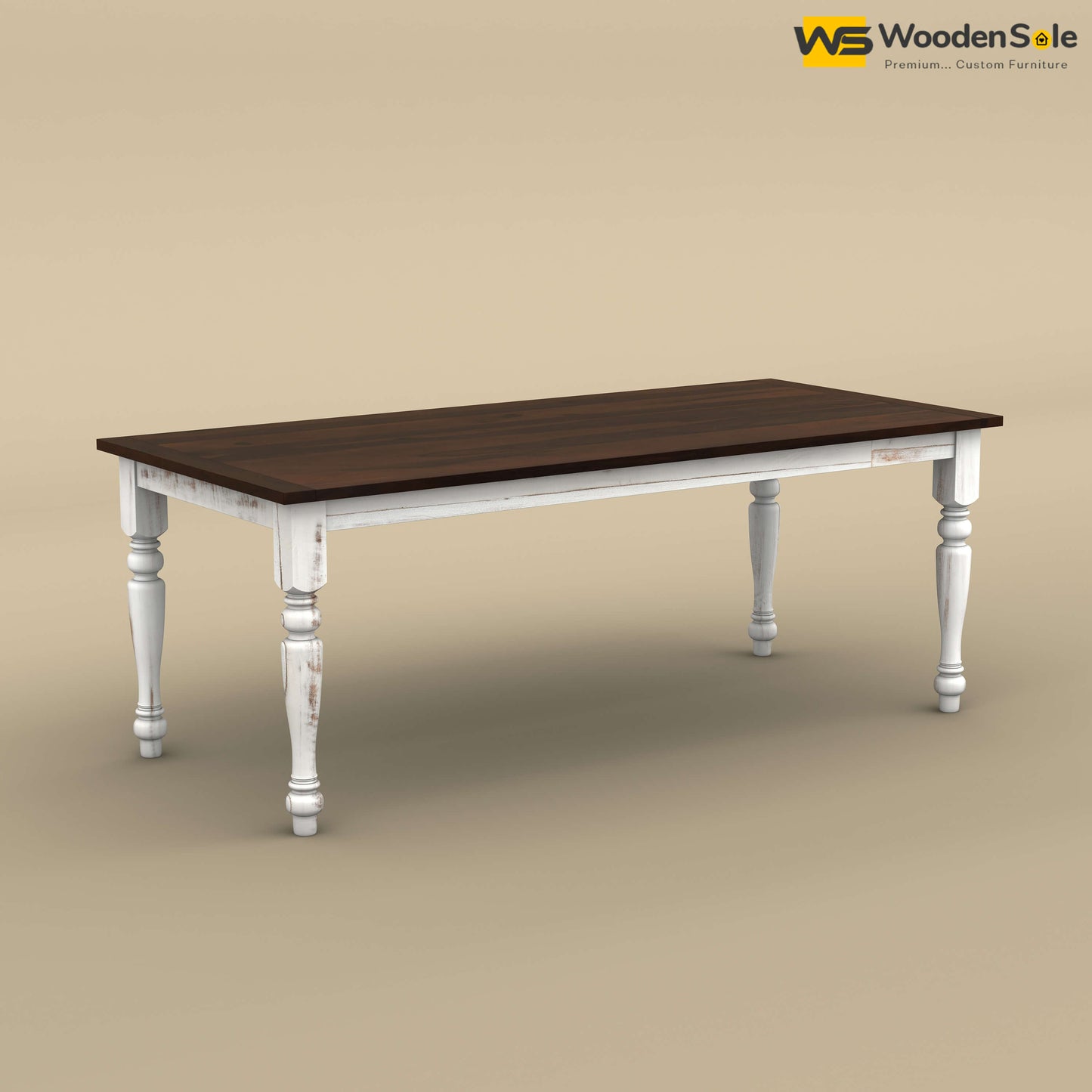 Martha 8 Seater Dining Table (Distress & Walnut Finish)