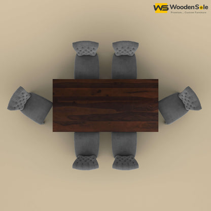 Kia 6 Seater Dining Set (Walnut & Gray Finish)