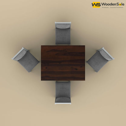 Engrave Dining Table Set 4 Seater (Walnut & Gray Finish)