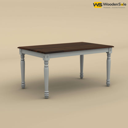 Engrave Dining Table Set 6 Seater (Walnut & Gray Finish)