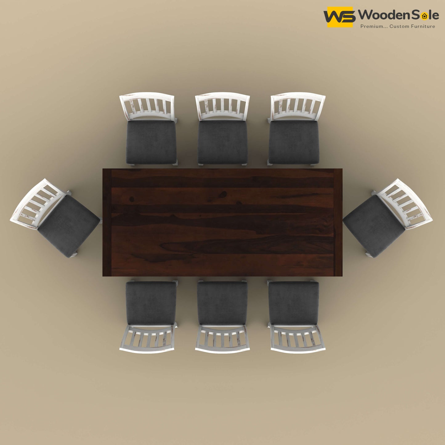 Martha 8 Seater Dining Table Set (Distress & Walnut Finish)
