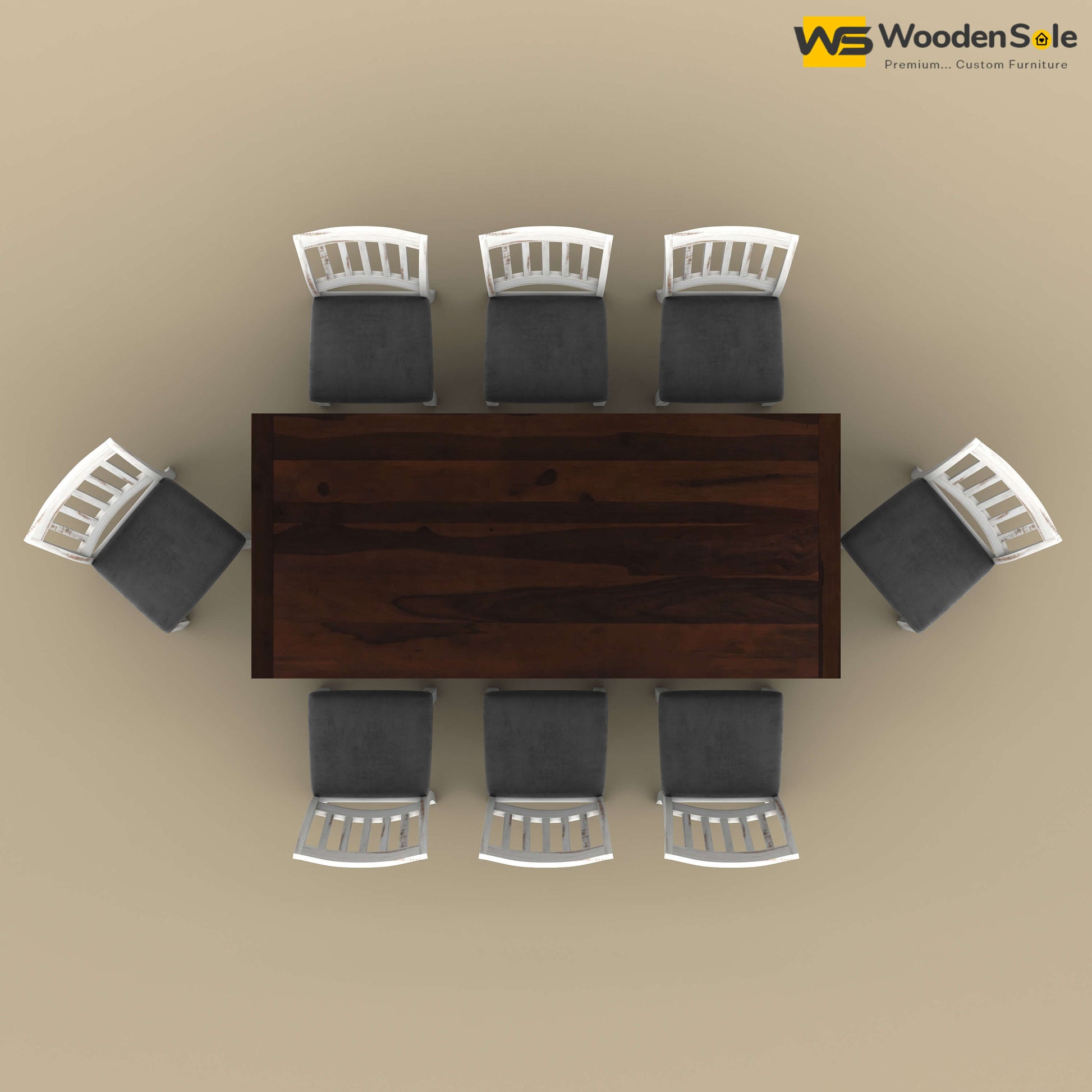Martha 8 Seater Dining Table Set (Distress & Walnut Finish)