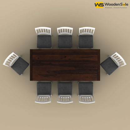 Martha 8 Seater Dining Table Set (Distress & Walnut Finish)